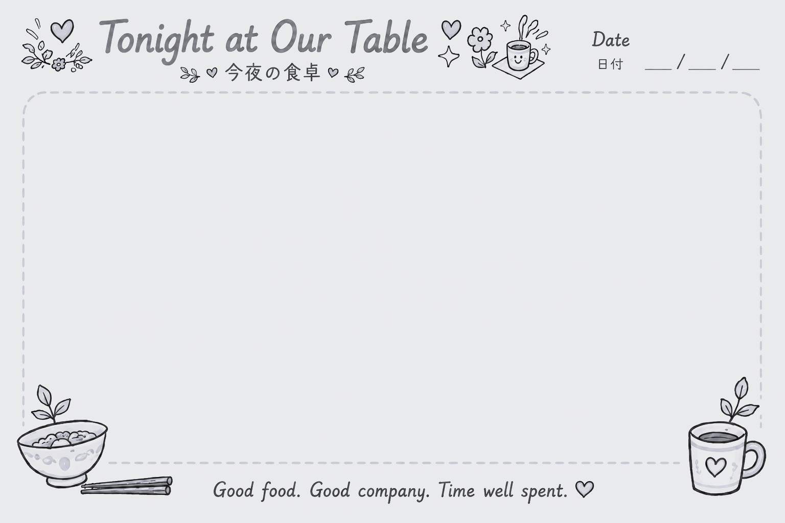 Tonight at Our Table pad