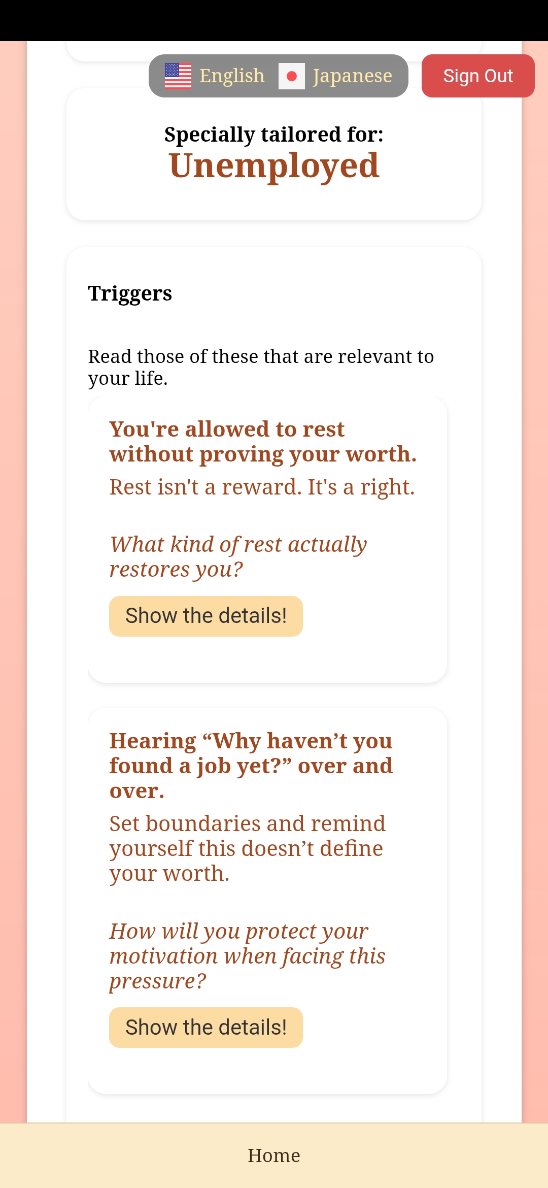 Well-Being and Self Evol Space